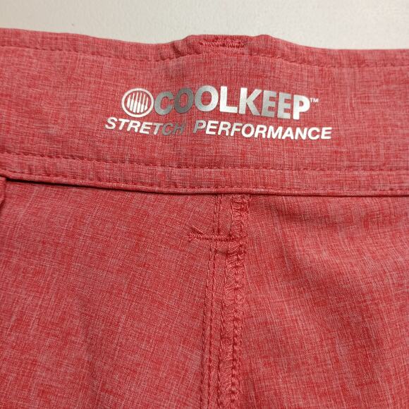 CoolKeep Men’s Coral Red Performance Cooling Lightweight Shorts - Picture 6 of 9